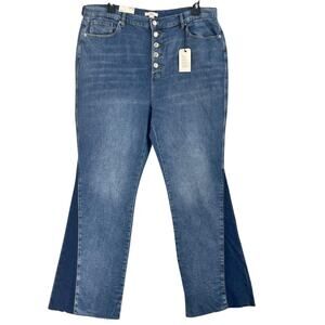 Forever 21 Jeans Womens Plus 16 Mid Rise Bootcut Button Fly Raw Hem